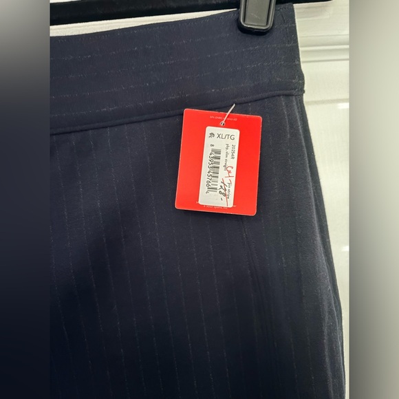 NWT SPANX Slim Straight Ponte Pant / The Perfect Pant Navy Pinstripe XL - Picture 5 of 5